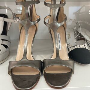 Manolo Blahnik Metallic Heels